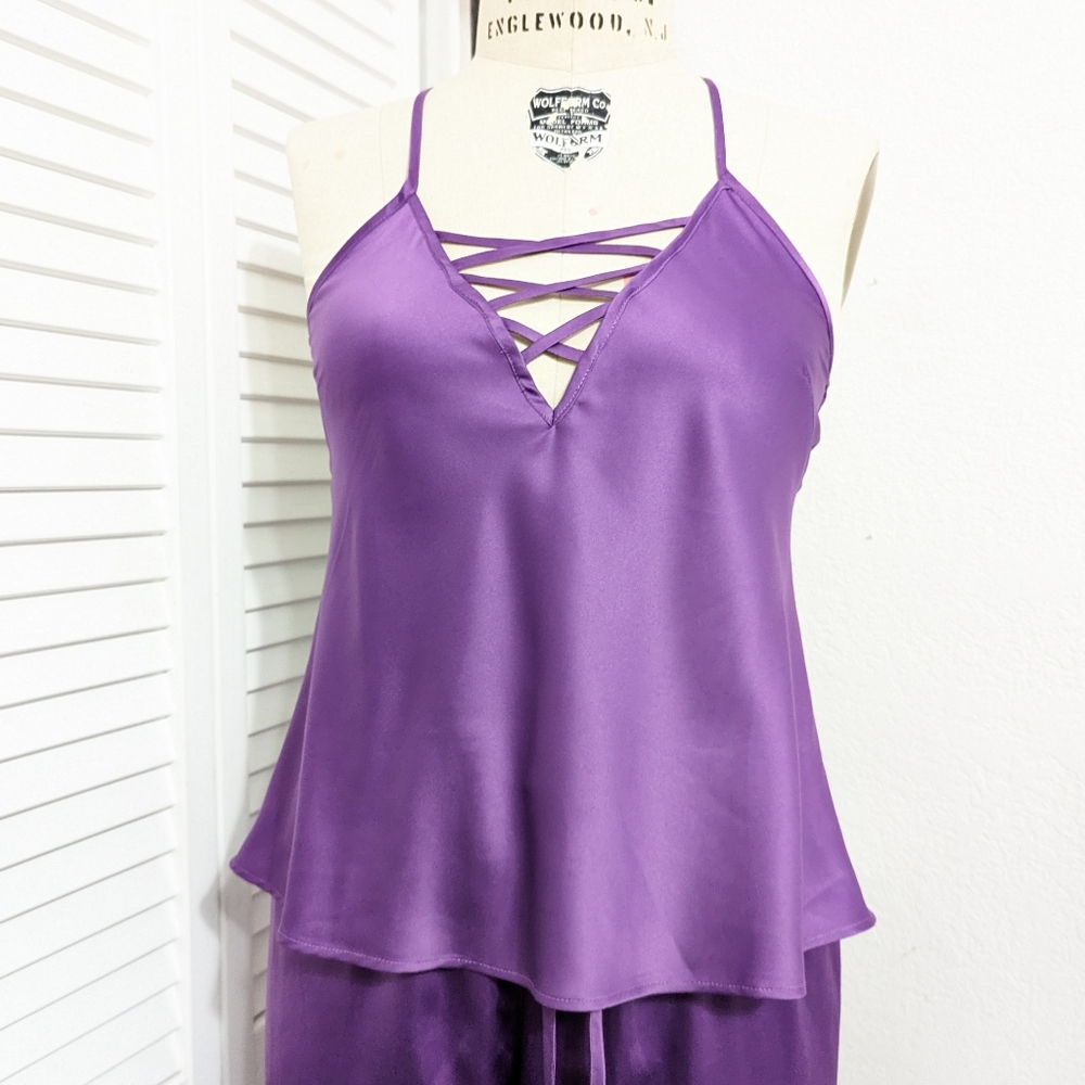 Fredrick's of Hollywood Lattice Lacing Cami & Pant Set NWT